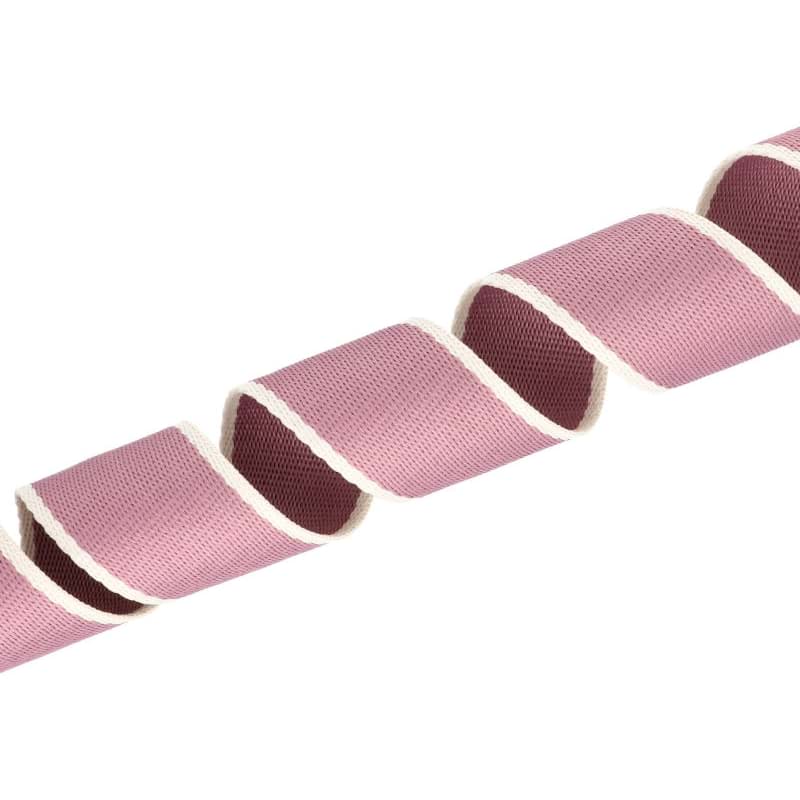 Picture of 5m Gurtband aus Polycotton - 38mm breit - 1,2mm dick - Creme/ Malve