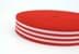 Picture of elastic webbing striped - 40mm wide - color: red / white - 3m roll