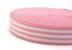 Picture of elastic webbing striped - 40mm wide - color: pink / white - 3m roll