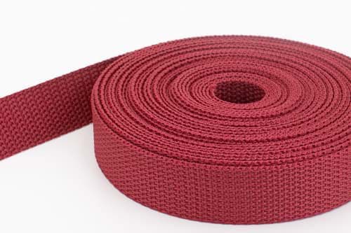 Picture of 50m PP webbing - 20mm width - 1,2mm thick - bordeaux (UV)