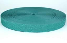 Picture of elastic webbing with glitter - colour: antique green - 25mm wide - 3m length