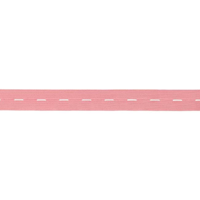 Picture of buttonhole elastic webbing - colour: rose - 20mm wide - 3m length