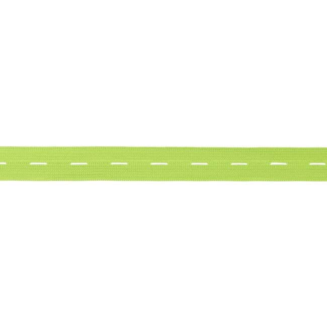 Picture of buttonhole elastic webbing - colour: lime - 20mm wide - 3m length
