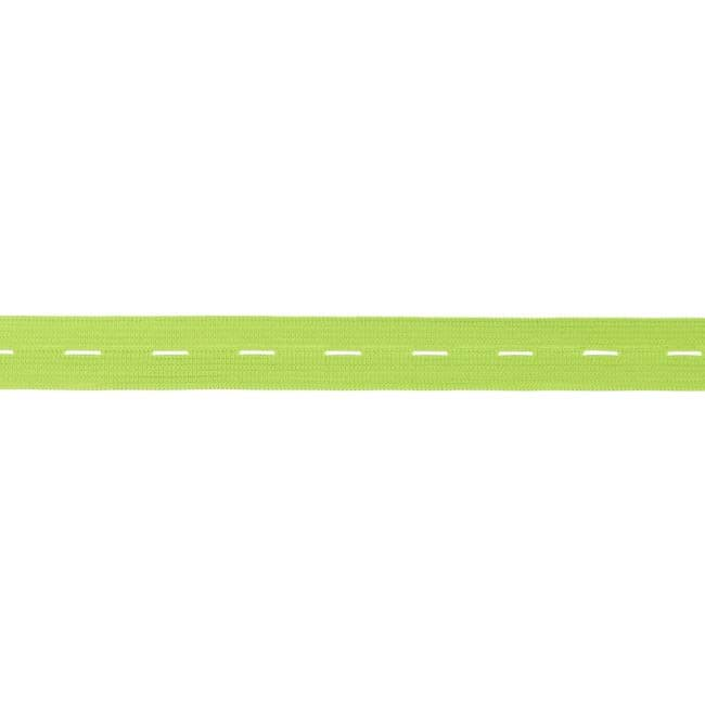 Picture of buttonhole elastic webbing - colour: lime - 20mm wide - 3m length