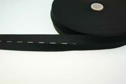 Picture of button hole elastic webbing  - black - 21mm wide - 3m length