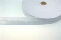 buttonhole elastic webbing - colour: white - 20mm wide - 25m length