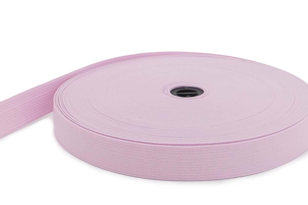 Picture of 20mm wide elastic webbing made of polyester - 25m roll - dusky pink