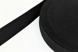 Picture of 49mm wide elastic webbing / elastic webbing for shoes - 1,3mm thick - 4m roll - colour: black