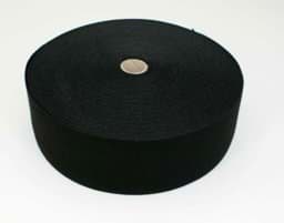 Picture of 60mm wide elastic strap made of polyester - 25m roll - black