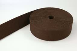 Picture of 1m cotton webbing - 2,6mm thick - 28mm wide - colour: brown