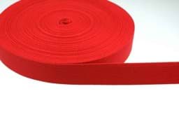 Picture of 1m cotton webbing - 1,2mm thick - 30mm wide - color: red