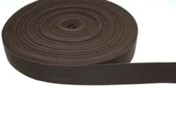 Picture of 1m cotton webbing - 1,2mm thick - 30mm wide - color: dark brown