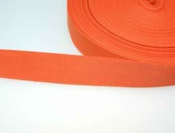 Picture of 25m cotton webbing - 1,2mm thick - 30mm wide - color: orange