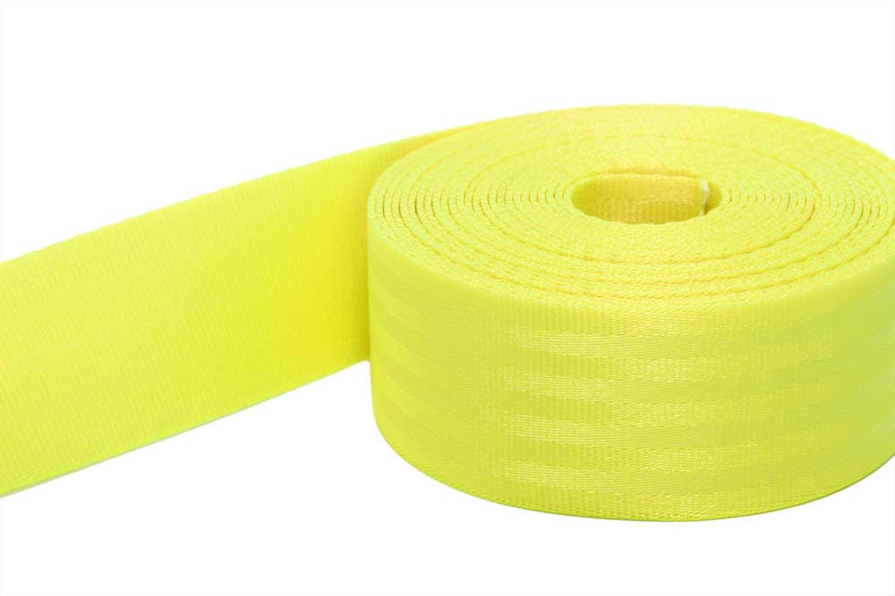 Picture of 50m safety belt - neon yellow - made of polyamide - 38mm wide - maximum load: 1,5t