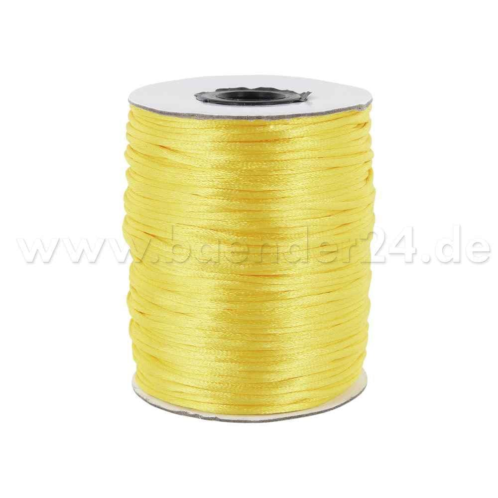 Picture of 100m roll satin cord -  2mm thick - color: yellow