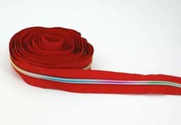 Picture of 5m zipper - 5mm rail - colour: red with colourful rail
