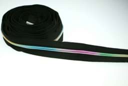 Picture of 5m slide fastener, 5mm rail, color: black with colorful rail