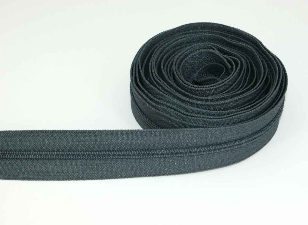 Picture of 3mm endless zipper by YKK - color: dark grey 182 - 3m length