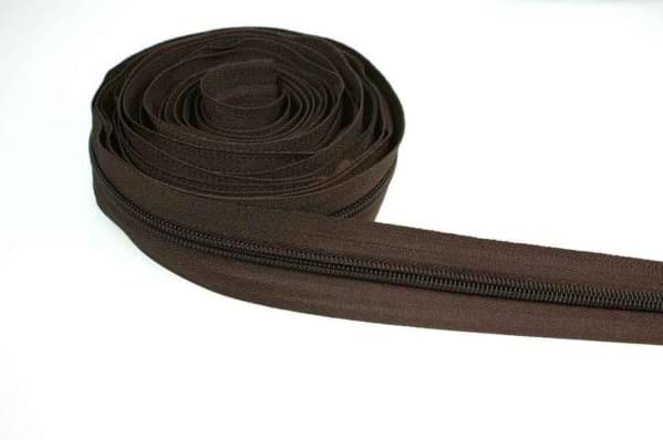 Picture of 5m slide fastener, 8mm rail, color: dark brown