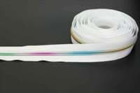 Picture of 100m zipper, 5mm rail, colour: white with colourful rail