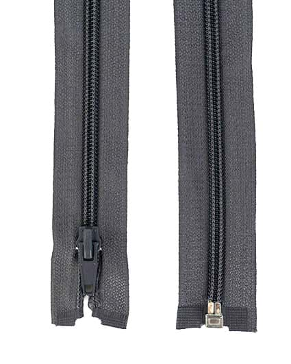 Picture of zipper divisible - 25cm long - color: dark grey - 1 piece