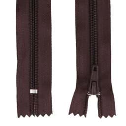 Picture of zipper separable - 25cm long - color: dark brown - 1 piece