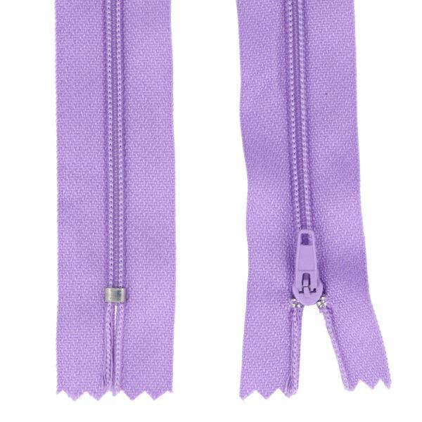 Picture of 25 zippers 3mm - 18cm long - color: dark lavender