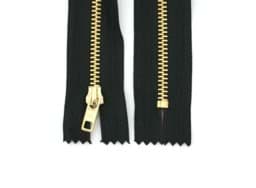 Picture of 18cm zipper - 4mm metal rail - colour: black/gold - 10 pieces