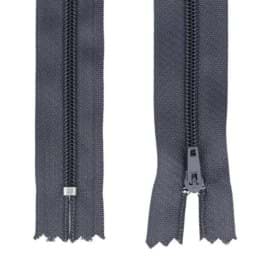 Picture of 25 zippers 3mm, 20cm long, color: dark grey