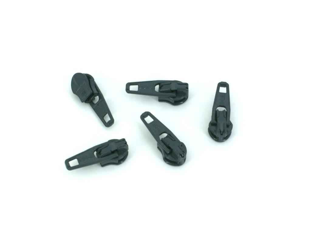 Picture of slider for 3mm YKK zippers, color: dark grey 182 - 5 pieces