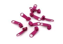 Picture of slider for 5mm zippers, color: dark pink - 10 pieces