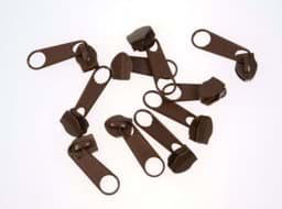 Picture of slider for 5mm zippers, color: chocolate brown - 10 pieces