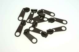 Picture of slider for zipper with 8mm rail, color: dark brown - 10 pieces