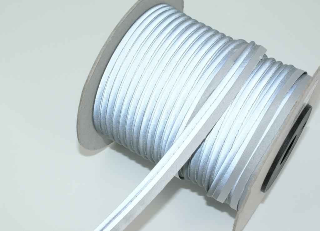 Picture of 50m reflective piping / reflective edging with white  base fabric - stronger construction