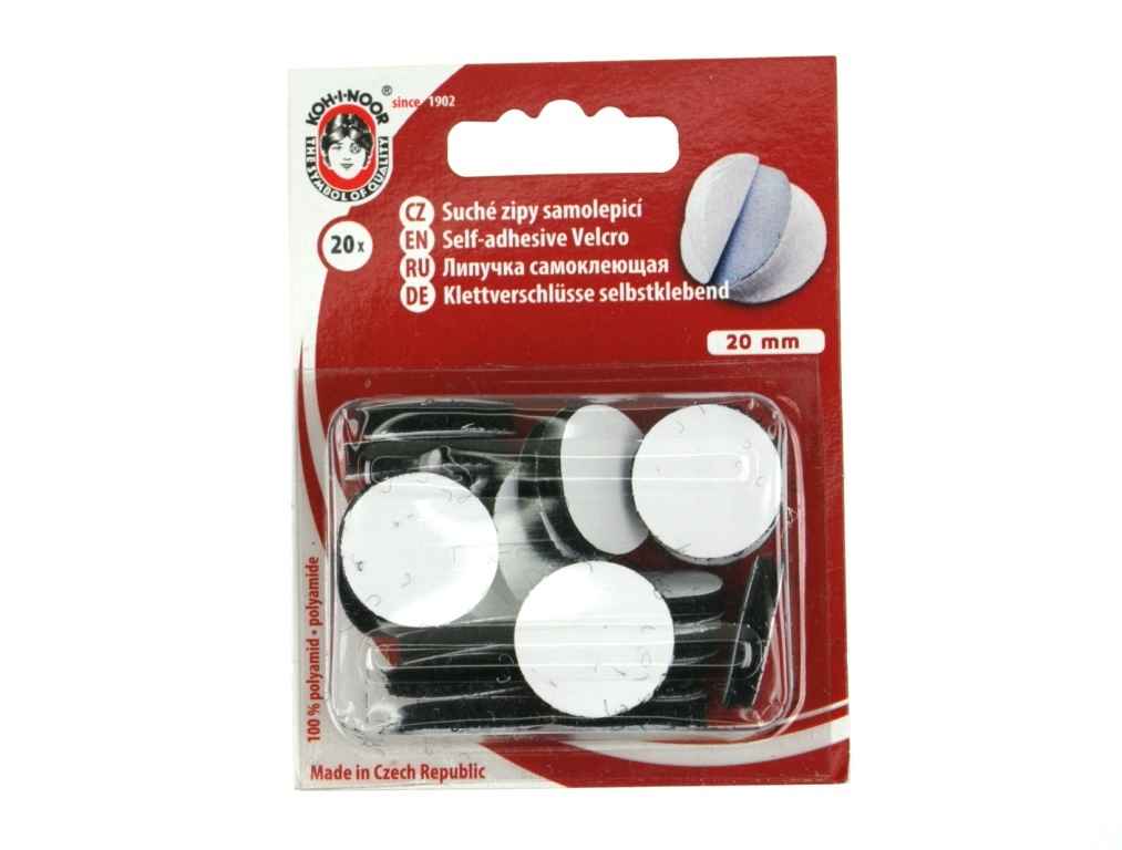 Picture of Velcro dots self-adhesive - 20mm - color: black - 20 pieces