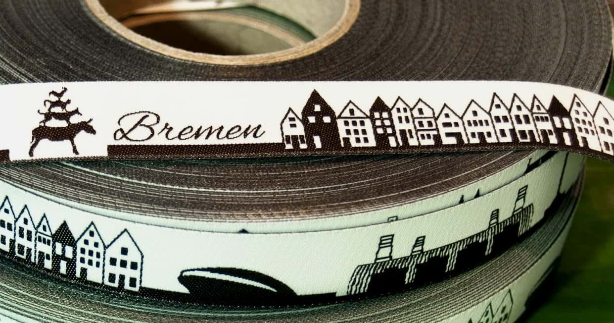 Picture of 1m SKYLINE webbing - 16mm wide - BREMEN black/white