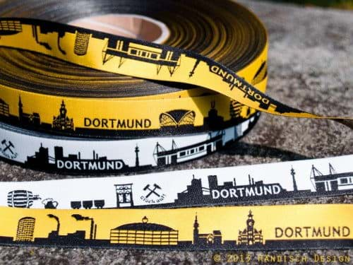 Picture of 1m SKYLINE webbing - 16mm wide - DORTMUND black/white *NEW*