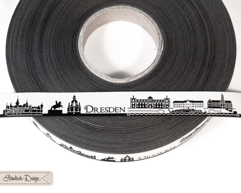 Picture of 1m SKYLINE webbing - 16mm wide - DRESDEN black/white