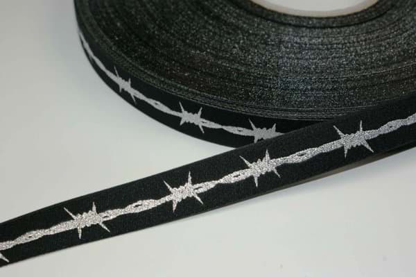 Picture of 1m webbing design by HändischDesign, 15mm wide, barbed wire