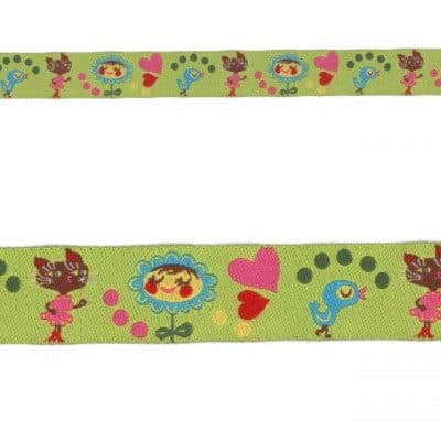 Picture of 5m roll webbing design by Helen Dardik, 15mm wide, Helens friends-webbing