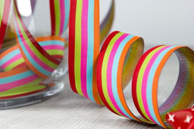 Picture of 5m roll webbing design by Farbenmix, 20mm wide, stripes sweets