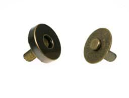 Picture of magnetic lock / magnetic button - 14mm round - old brass - 10 pieces