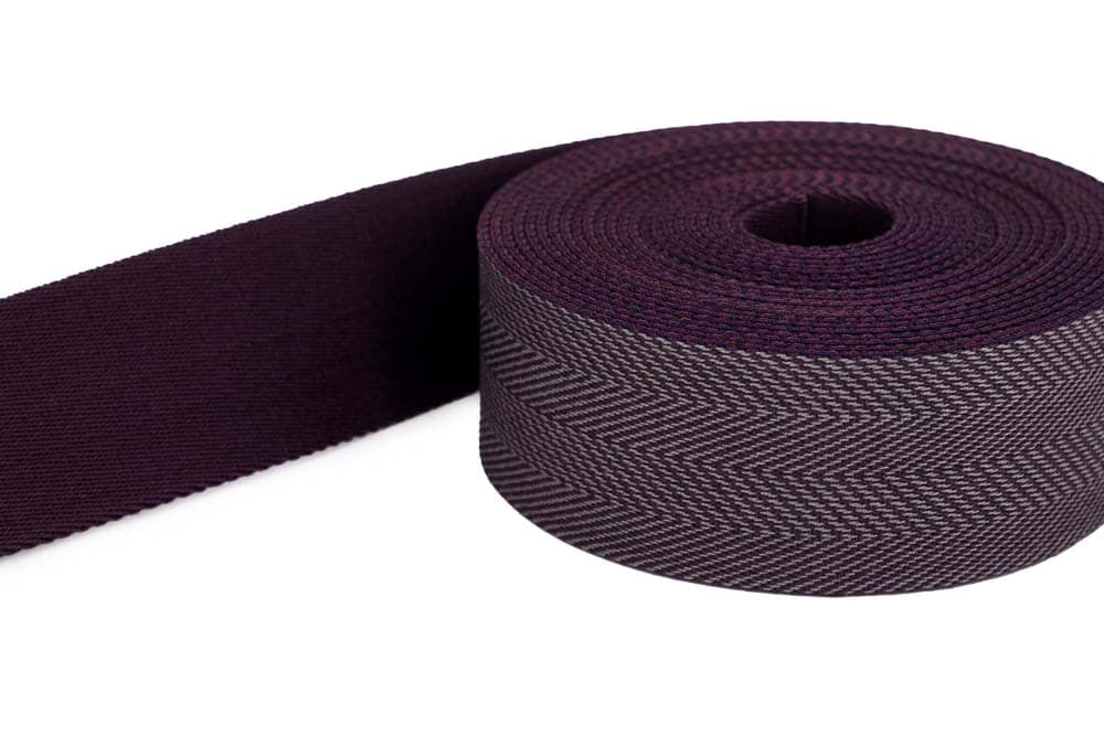 Picture of 5m belt strap / bags webbing - color: fish bones aubergine 256 - 40mm wide