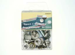 Picture of Press buttons "sports and camping" - no need to sew - color: silver - 10 pieces
