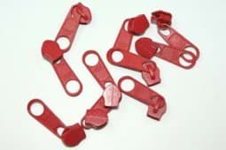 Picture of slider for zipper with 3mm rail, color: red - 10 pieces