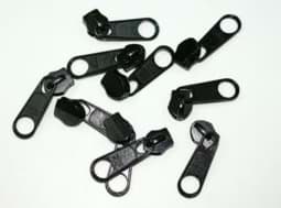 Picture of slider for zipper with 3mm rail, color: black - 10 pieces