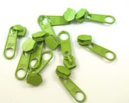 Picture of slider for 3mm zippers, color: apple green - 10 pieces