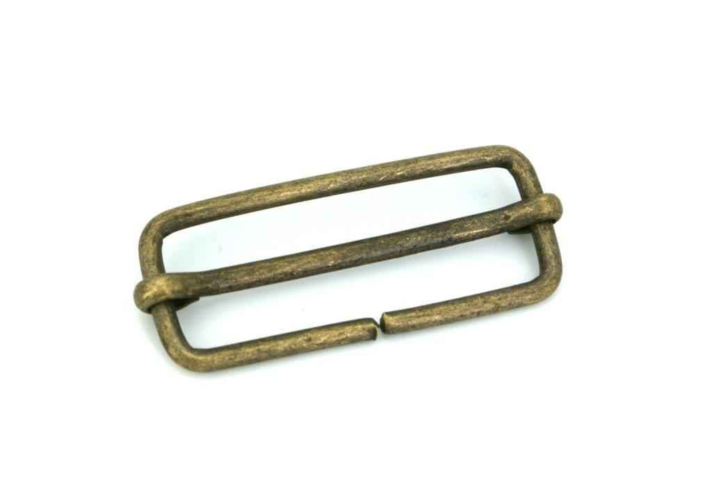 Picture of regulator made of steel, old brass - for 30mm webbing - 10 pieces