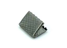 Picture of webbing ends for flat cord / webbing - 15mm wide - dark silver - 10 pieces