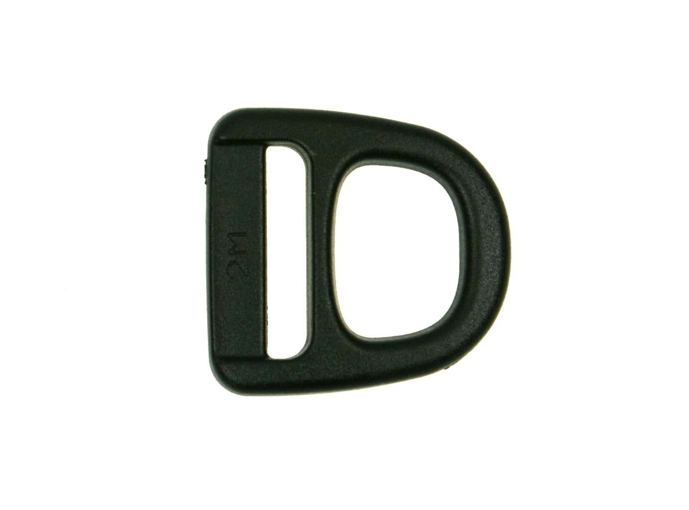 Picture of D-ring made of  nylon with eyelet - for 25mm wide webbing - 1 piece